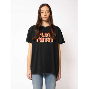 Nudie Jeans Damen T-Shirt mit Print “TINA Plot Twist”, black