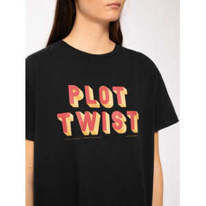 Nudie Jeans Damen T-Shirt mit Print “TINA Plot Twist”, black