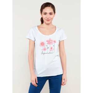 ORGANICATION Bedrucktes T-Shirt aus Bio-Baumwolle mit Blumen Motive