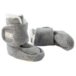 Pickapooh Baby Hausschuhe Babyschuhe Walk-Boots mit Klettverschluss melange-grau Gr. 2 (3-6 Monate)