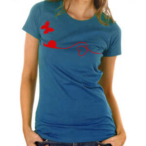 Picopoc Schnecke Schmetterling T-Shirt in Blau / Figurbetont