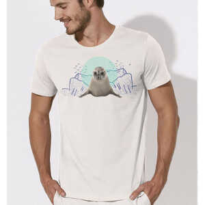 Picopoc Seehund T-Shirt für Männer in weiß
