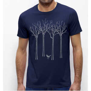 Picopoc Vogel im Wald T-Shirt für Männer in navy blau / Dunkelblau