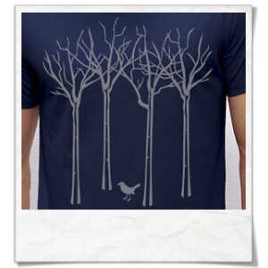 Picopoc Vogel im Wald T-Shirt für Männer in navy blau / Dunkelblau