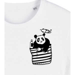 Pingzi Panda – Brust Motiv – päfjes Fair Wear Männer T-Shirt – White