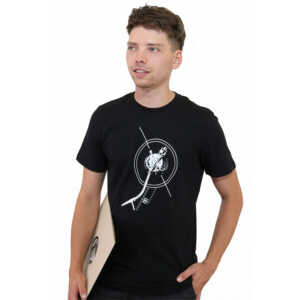 Spangeltangel T-Shirt “Turntable”, schwarz, nachhaltig, Herren, Baumwolle, Plattenspieler, Vinyl