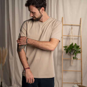 Vresh Clothing Vreddy – Regular T-Shirt aus Heavy-Jersey Biobaumwolle, Greige
