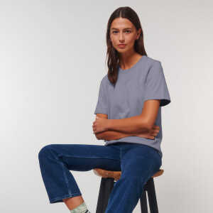 dressgoat Unisex T-Shirt aus Bio-Baumwolle GOATY – grau/blau