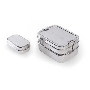 ecolinda Lunchbox 3-lagig aus Edelstahl RIO 3in1 + Snackbox