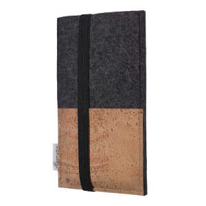 flat.design Handyhülle SINTRA natur für Samsung Galxy Note-Serie – 100% Wollfilz – dunkelgrau – Filz Schutz Tasche