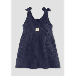 hessnatur Baby Musselin Kleid Regular aus Bio-Baumwolle – blau – Größe 62/68