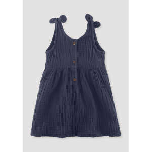 hessnatur Baby Musselin Kleid Regular aus Bio-Baumwolle – blau – Größe 62/68