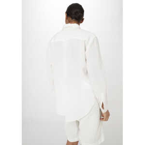 hessnatur Damen Bluse Relaxed aus TENCEL™ Lyocell mit Leinen – weiß – Größe 34