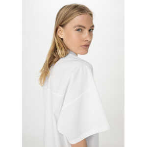 hessnatur Damen Brushed Popeline Bluse Oversize aus Bio-Baumwolle – weiß – Größe L