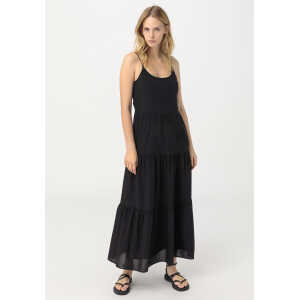 hessnatur Damen Crêpe-Kleid aus Bio-Baumwolle – schwarz – Größe 34
