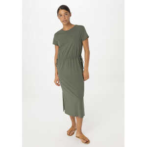 hessnatur Damen Jersey Kleid Midi Regular aus Bio-Baumwolle – grün – Größe 34