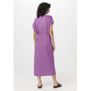 hessnatur Damen Jersey Kleid Midi Relaxed aus Leinen – lila – Größe L