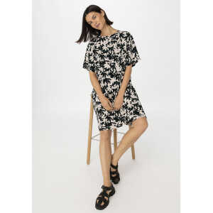 hessnatur Damen Jersey-Kleid Mini Relaxed aus Bio-Baumwolle – beige – Größe 34