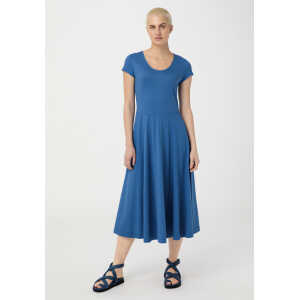 hessnatur Damen Jersey-Kleid aus Bio-Baumwolle – blau – Größe 34