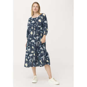 hessnatur Damen Kleid aus Bio-Baumwolle – blau – Größe 34