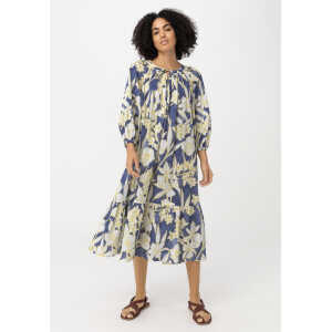 hessnatur Damen Kleid aus Bio-Baumwolle – blau – Größe 38