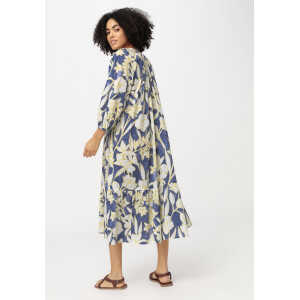 hessnatur Damen Kleid aus Bio-Baumwolle – blau – Größe 38