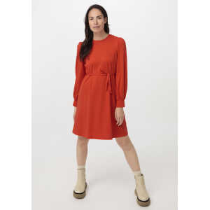 hessnatur Damen Mini-Kleid aus Bio-Baumwolle mit Bio-Merinowolle – orange – Größe 34
