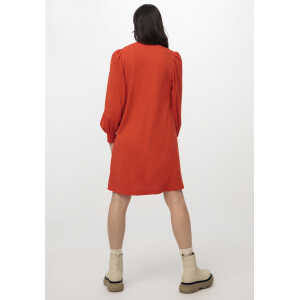 hessnatur Damen Mini-Kleid aus Bio-Baumwolle mit Bio-Merinowolle – orange – Größe 34