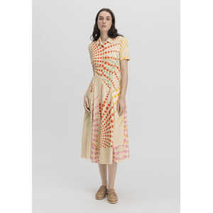 hessnatur Damen WUNDERKIND × hessnatur Kleid Midi Fitted aus LENZING™ ECOVERO™ – weiß – Größe 34