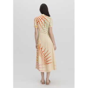 hessnatur Damen WUNDERKIND × hessnatur Kleid Midi Fitted aus LENZING™ ECOVERO™ – weiß – Größe 34