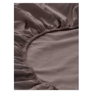 hessnatur Jersey-Spannbetttuch aus Bio-Baumwolle – braun – Größe 180×200 cm