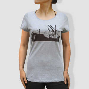 little kiwi Damen T-Shirt, “Downtown Train”, Heather Ice Blue