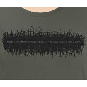 little kiwi Damen T-Shirt, “Kein Tag ohne einen Strich”, Khaki