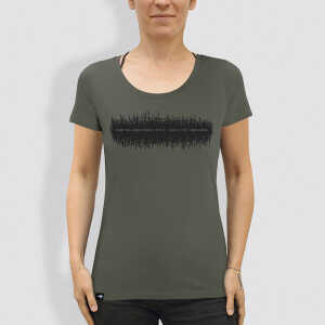 little kiwi Damen T-Shirt, “Kein Tag ohne einen Strich”, Khaki