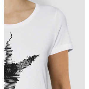 little kiwi Damen T-Shirt, “Linienkreuz”, White