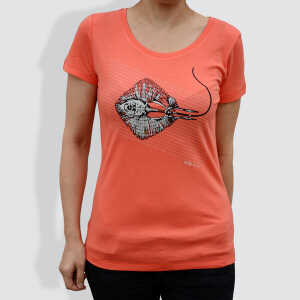 little kiwi Damen T-Shirt, “Rochen”, Hot Coral