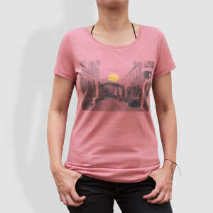 little kiwi Damen T-Shirt, “Urbanität im Wandel”, Dyed Salty Rose