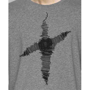 little kiwi Herren T-Shirt, “Linienkreuz”, Grau