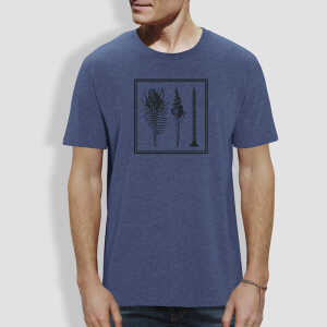 little kiwi Herren T-Shirt, “Muschel”, Blau – Dark Heather Indigo