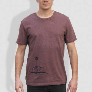 little kiwi Herren T-Shirt, “No Way”, Black Heather Cranberry