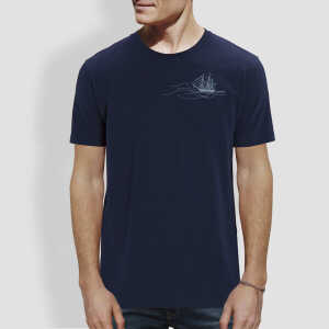 little kiwi Herren T-Shirt, “Rückenwind”, Blau – Navy