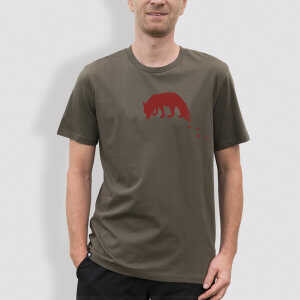 little kiwi Herren T-Shirt, “Spuren”, Khaki