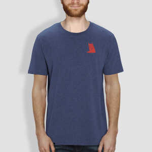 little kiwi Unisex T-Shirt, “Fuchs”, Blau – Dark Heather Indigo