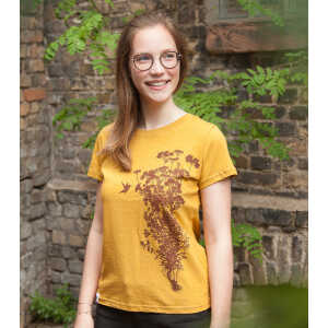 päfjes Pflanzen&Kolibri – fair gehandeltes Damen T-Shirt – Baumwolle Bio Slub
