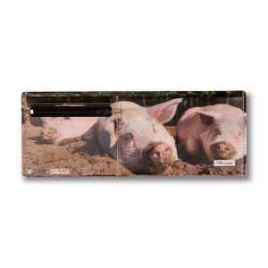 roots of compassion Portemonnaie vegan mit Schweinen – Wallet aus Tyvek